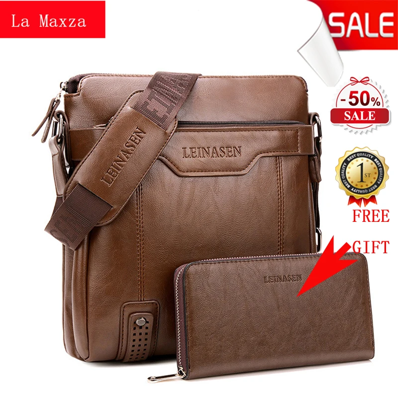 La Maxza,, Sacoche Homme, Офисные Сумки, бесплатный подарок, кожа, для ноутбука, Maleta Bolso Hombre, мессенджер, коричневый, деловой портфель для мужчин