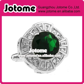 

Green Emerald Color And Cut Crown Crystal Cufflinks Cuff Links