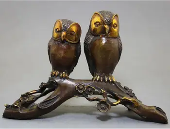 

Collection of exquisite antique sculptures,retro pure brass,gilded bronze carved owl ornaments.