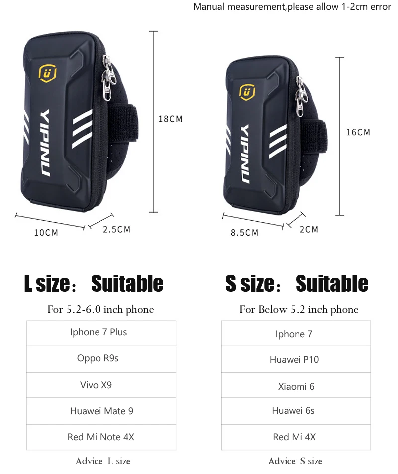 Reflective Running Arm Phone Bag Sport Mobile phone Wirst Bag Case Cover Waterproof Unisex Cycling Hiking Fitness Wristlet Pouch