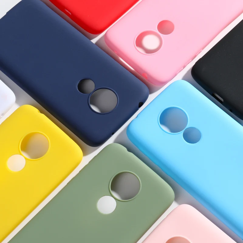 

SFor Motorola Moto G7 Plus Cases Silicon Soft Candy Color Back Phone Bumper On for Moto G7 Power E5 Play Go G6 Cases Cover Coque