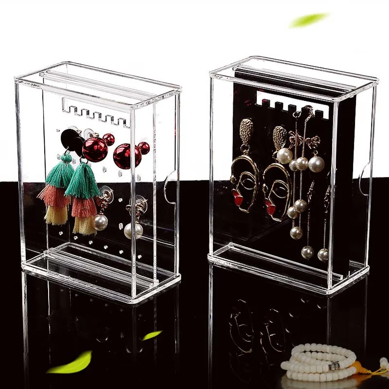 New Acrylic Jewelry Storage Box Earring Case Ear Stud Box Necklace