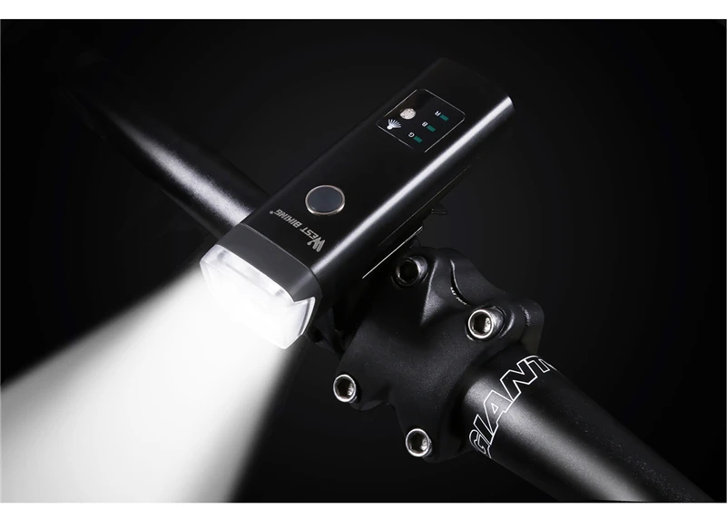 Excellent WEST BIKING Intelligent Bike Light Cycling Front Light 4 Modes  Warning Flashlight USB Charging Sensor Auto Lamp Bicycle Light 15