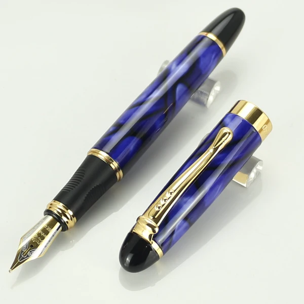 Jinhao X450 авторучка 18KGP 0 7 мм перо с широким основанием Исполнительный синий
