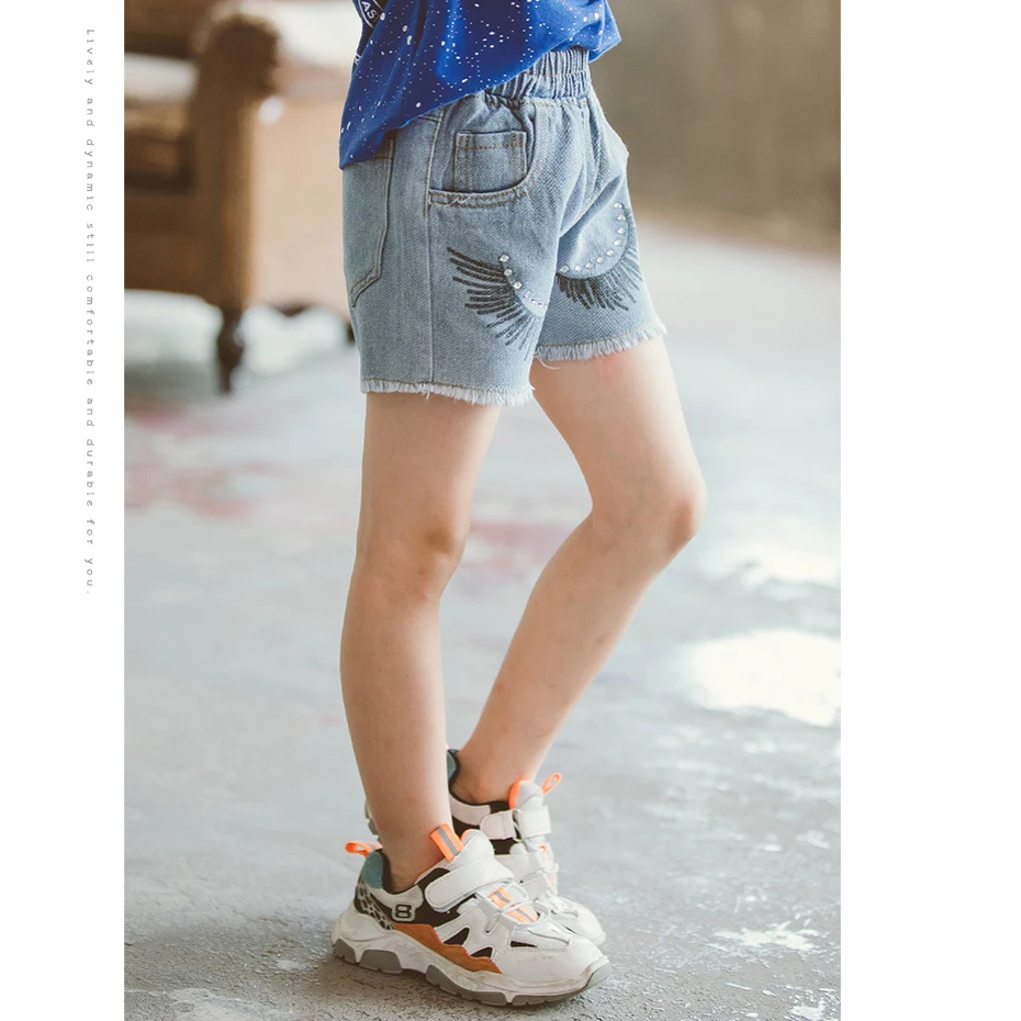 

Jeans For Girls Cartoon Pattern Denim Pants Girl Casual Style Children Short Jeans Teenage Kids Clothes Girls 6 8 10 12 14