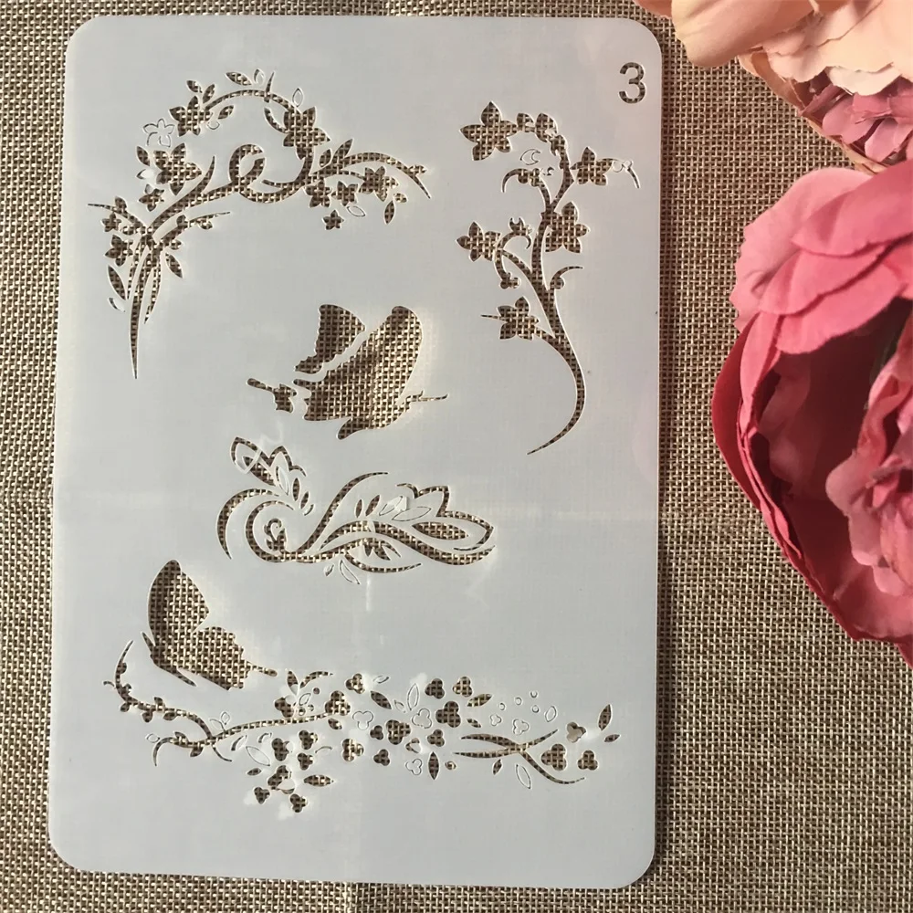

1Pcs 20x14cm Buttefly Leaves DIY Layering Stencils Wall Painting Scrapbook Coloring Embossing Album Decorative Card Template