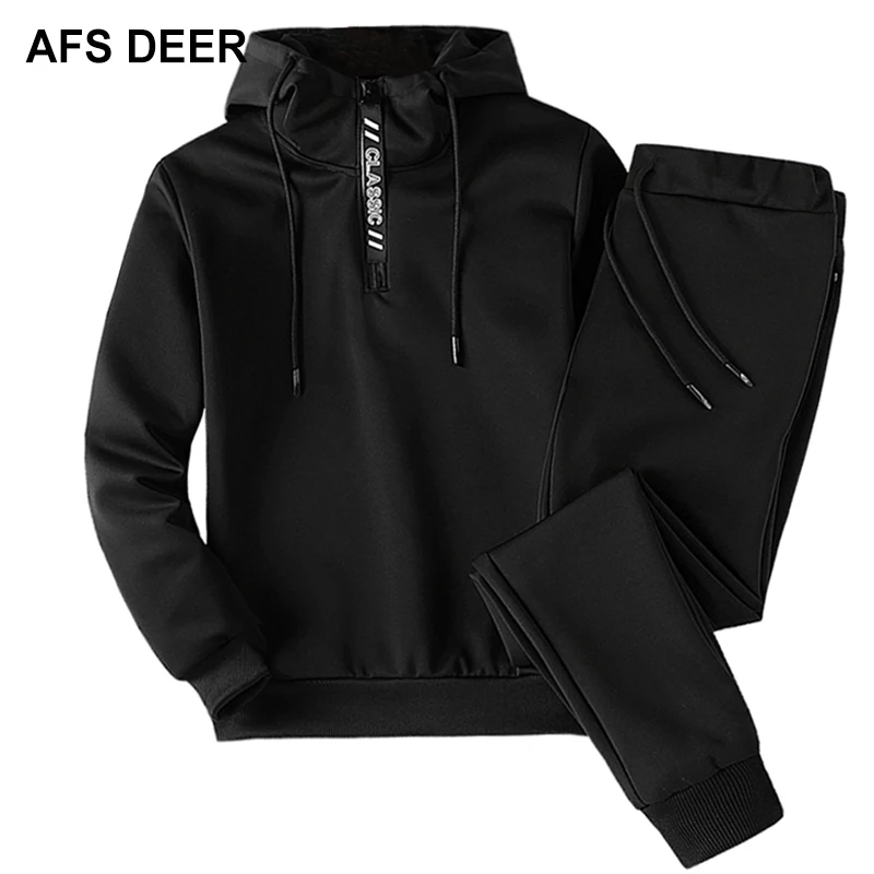 Spring Autumn Men's Clothing Casual Suit 2 Piece Tracksuit Set Hooded+Pants Sets Sportwear Men Set Sweatshirt Outwear Hoodie 4XL