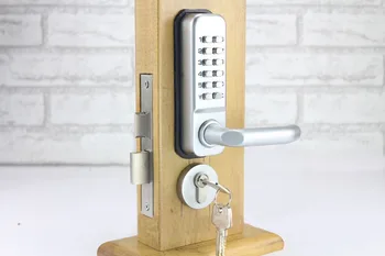 

Rarelock Christmas Supplies Combination Door Lock Waterproof Handle Mechanical Code Door Locks with Keys Two Ways to Open a