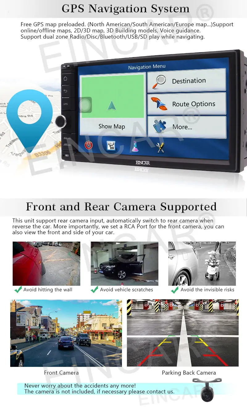 Best 7" In Dash NO DVD Player GPS Android 6.0 Stereo NAV Car Radio Double DIN Wifi 3G 14
