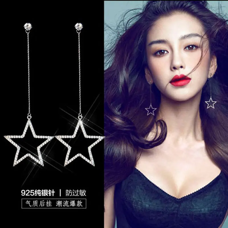 

LYST1000 Promotion Fashion Corea Jewelry 925 Sterling Silver Stud Earrings For Women Plum Blossom Crystal Blue Flower Earring