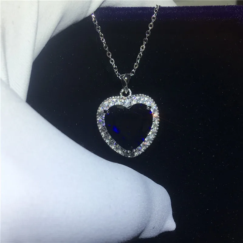 Oceanheart кулон AAAAA Циркон cz 925 серебро обручальные свадебные подвески с necalace для