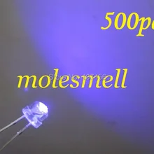 500 шт./лот! 5 мм, соломенная шляпа, фиолетовый светодиодный светильник, 5 мм, светодиод, 5 мм, strawhat uv/фиолетовый светодиодный, Большой/широкоугольный светодиодный