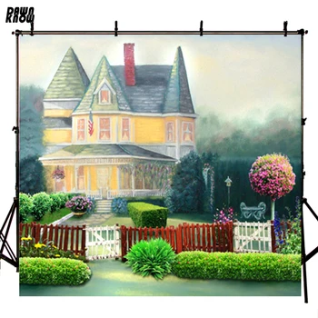 

DAWNKNOW Villa Flower Vinyl Photography Background For Newborn New Fabric Polyester Backdrop For Wedding Photo Studio S449