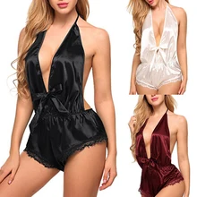 Женская Очаровательная сексуальная ночная рубашка Новая женская кружевная шелковая Babydoll одежда для сна