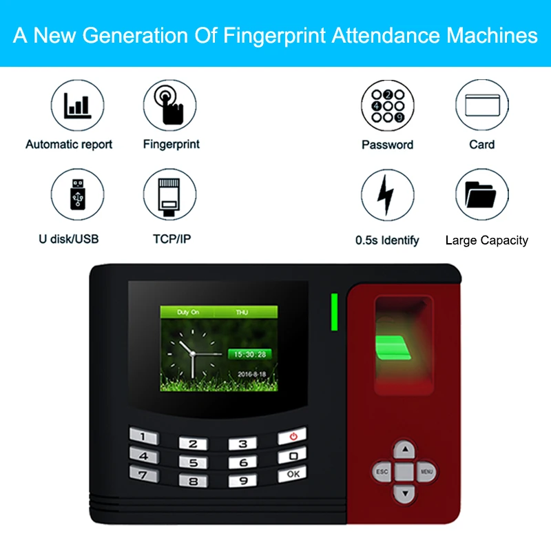 

Biometric Fingerprint Time Attendance System TCP/IP USB Fingerprint Reader Access Control time Clock Recorder Employees Device