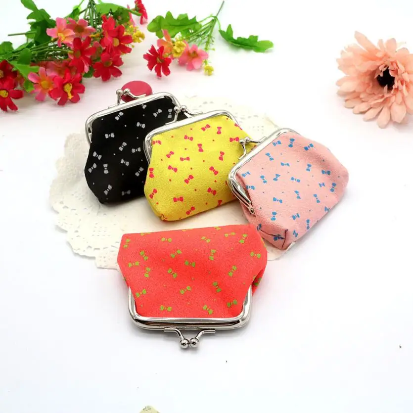 

small coin purse wallet female famous brand card holders  Womens Bowknot Pattern Wallet Card Holder Coin Purse Clutch MCE2