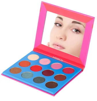 

12 Colors Eye Shadow Palette Shimmer Matte Glitter Makeup Palette Warm Highly Pigmented Eyeshadow Pallete Cosmetic Eye Palette