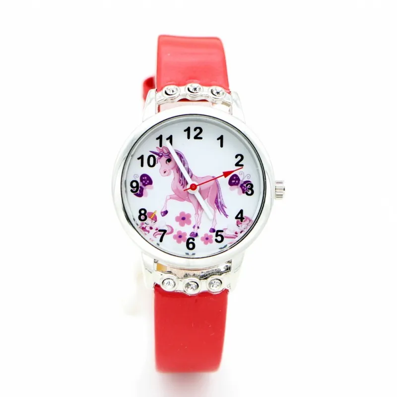 Новые Мультяшные женские детские часы, детские женские наручные часы, кварцевые часы с бриллиантами и единорогом, дизайнерские часы Relogio kol saati