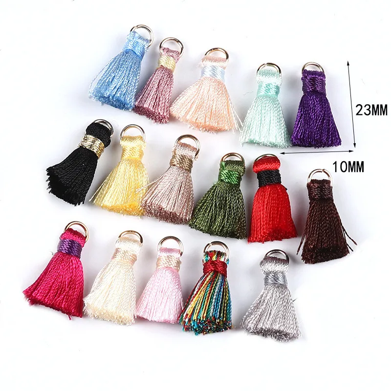 

SEA MEW Jewelry Making 10mm*23mm Multicolor Polyester Tassel Fringe Pendant Weave Tassels Charm DIY Jewelry Accessories 20PCS