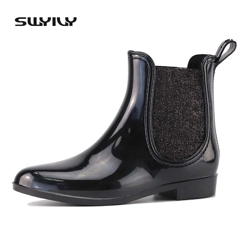 SWYIVY Women Rain Boots Waterproof Rubber Rainboots Women 2017 Women