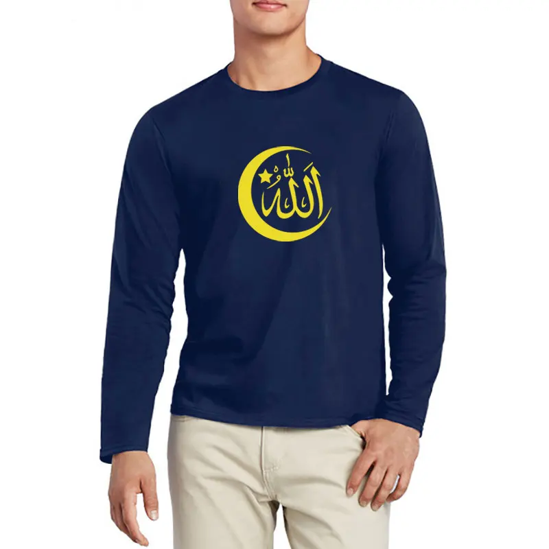 Symbol Islam Men's T shirts New Autumn Casual Long Sleeve T shirt