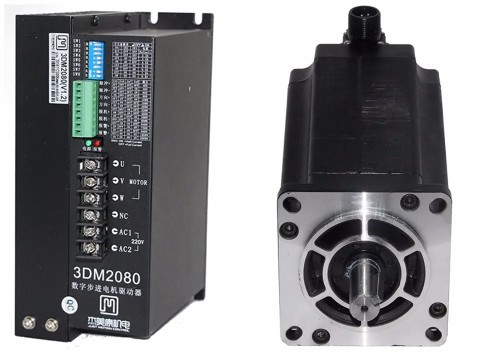 

NEMA42 16Nm 2264ozin Hybrid stepper motor driver kit 3phase 80-240VAC for CNC engraving cutting 110J12185-360+3DM2080