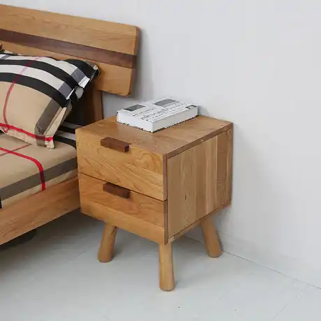 Nightstands Bedroom Furniture Home Furniture Solid Wood Bedside Table Side Table Two Drawers Bedroom Storage Cabinet 40 40 55cm