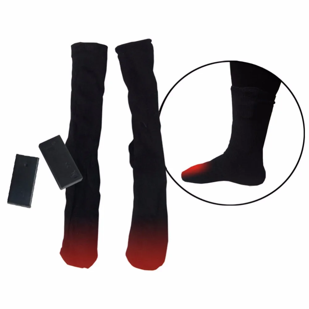 Хлопковые носки с подогревом спортивные лыжные носки зимние гетры для ног Электрический согревающий носок аккумулятор мотоциклетные наколенники