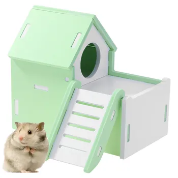 

Small Pet Toy Entertainment Sport Game House Color Hamster Wooden Toy Ladder pet lodge Pet Rat Gerbil Mouse Hut Gadget