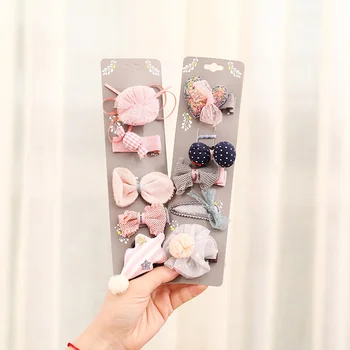

New Cute Above 1M Children Kids Girls Hair pin Accessories Cotton Sets Cute Girl Baby Crown Party Wholesale