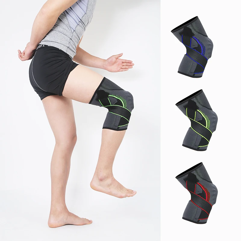 Knee Protector Pad Support Brace Compression Sleeves Elastic Silicone Patella Ring 3D Design for Running Basketball Pain Relief | Спорт и