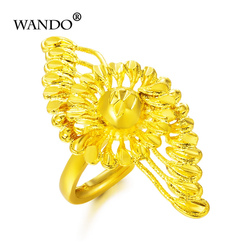 

WANDO Free Size Nigerian /Ethiopian Gold Color Wedding Party Ring Girls Female Birthday Gift Jewelry Accessories Ring wr47