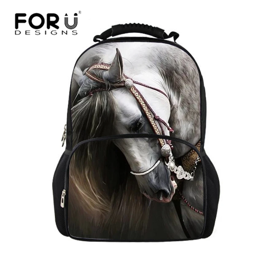 

FORUDESIGNS horse backpacks for teens school bag, travel backpack feminine men women backpacks for children girls kids back pack