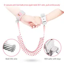 Детский наручный поводок, Детская безопасность, для прогулок, анти-потеря, регулируемая Тяговая веревка, напоминание, браслет для малышей, ремень для ходьбы