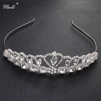 

Miallo Princess Tiaras and Crowns Austrian Crystal Stone Diadem Birthday Wedding Gifts Heart Love Women Girls Hair Jewelry