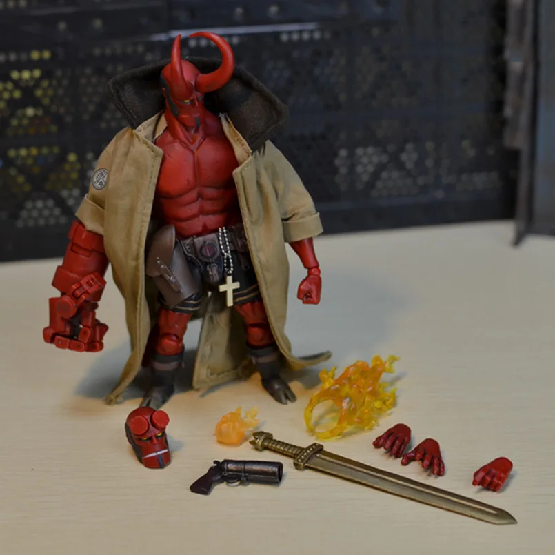Hellboy подвижная фигурка из ПВХ 6 дюймов 1000 игрушек DARKHORSE кукла HELLBOY тканевый халат