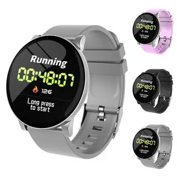 

Bluetooth Smart Watch Waterpoof Bracelet Heart Rate 2.5D Glass Circular Screen 1.3" Weather Forecast Fitness Tracker Smart Band