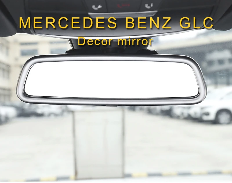 Catманго для Mercedes Benz GLC-, автомобильный стайлинг, внутреннее зеркало заднего вида, рамка, накладка, наклейка, хромированные аксессуары для интерьера