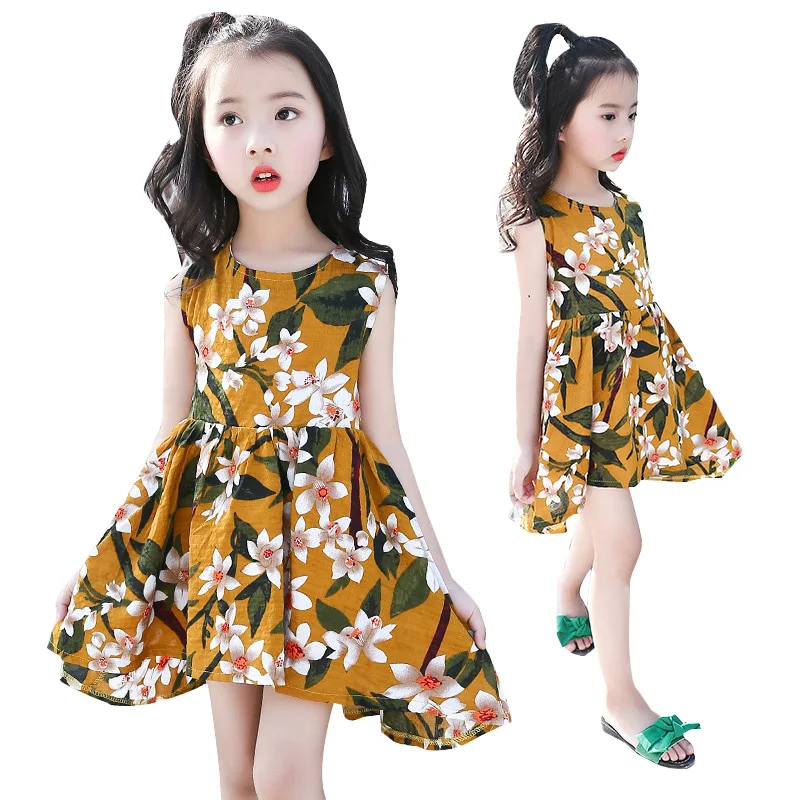 

Kids Floral Dresses for Girls Summer Sleeveless Bohemian Dress Children Beach Dress Infant Vestidos 8 10 12 Years Girls Sundress