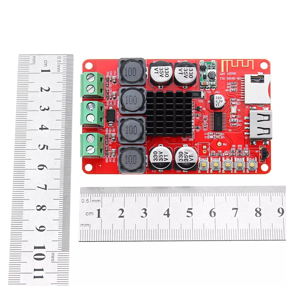 HF183 TPA3116 2X50 Вт Цифровой беспроводной bluetooth приемник модуль усилитель плата U диск TF карта декодер двухканальный с пультом дистанционного управления