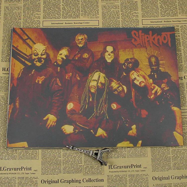 Slipknot тяжелый металл плакат/рок-группа/крафт-бумага/Бар плакат/наклейки на стены/Ретро плакат/декоративная живопись/30*20 см