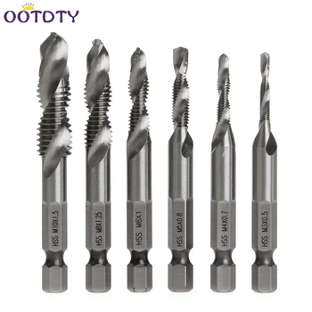 

6Pcs/Set High Speed Steel HSS 4241 Drill Bits Hex Shank Spiral Tap M3-M10