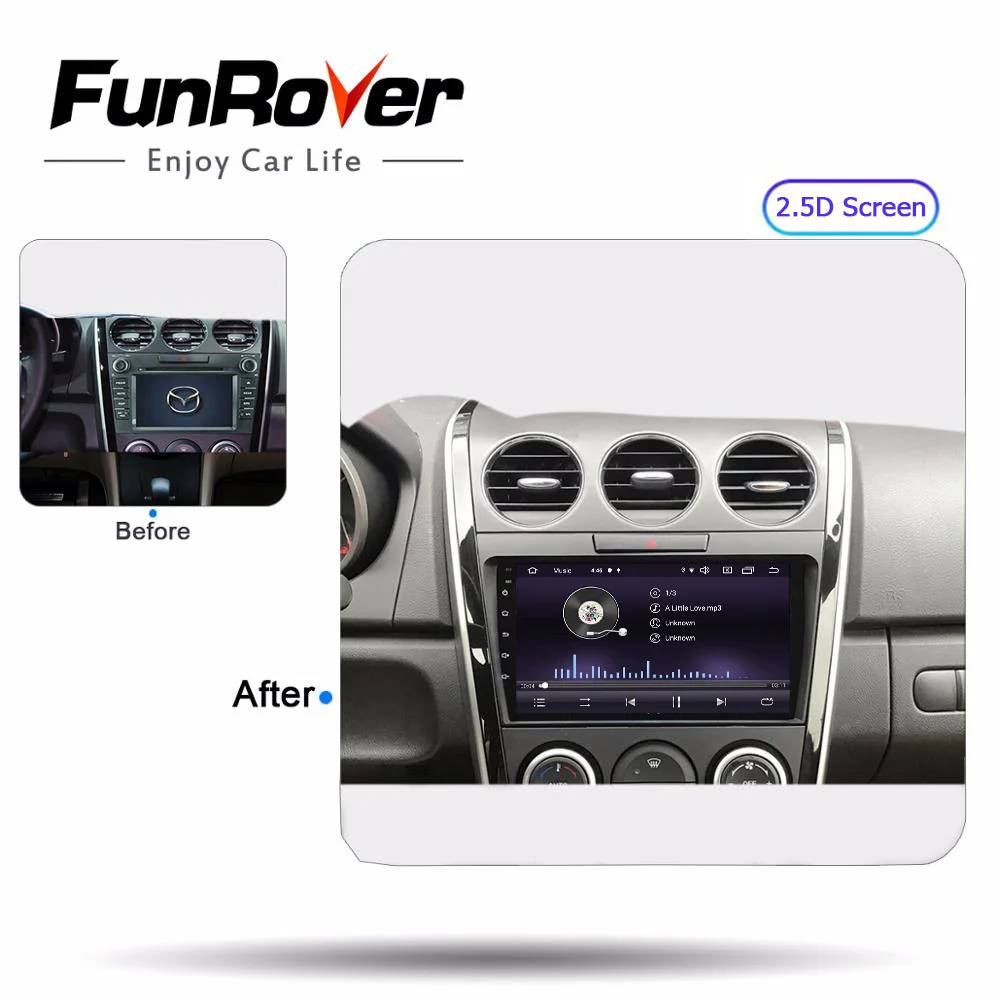 Best Funrover 2.5D+IPS 2 din Car Multimedia player android 9.0 car dvd  stereo radio For Mazda CX7 CX 7 CX-7 2008-2015 gps navigation 3