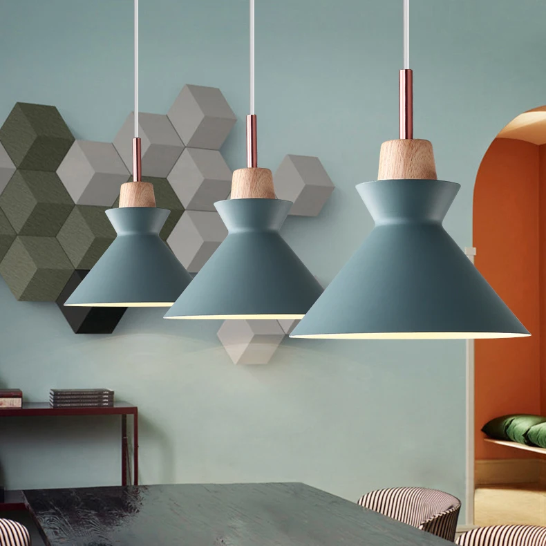 

Modern Restaurant Pendant Lights Macarons Bar Lamp Elegant E27 Base Pendant Lamp for Living Room and Kitchen