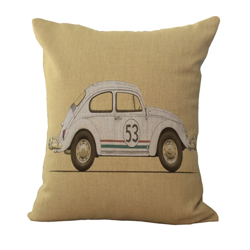 Мультфильм автомобиль Чехлы Мягкий хлопок лен бросить талии наволочка Обложка