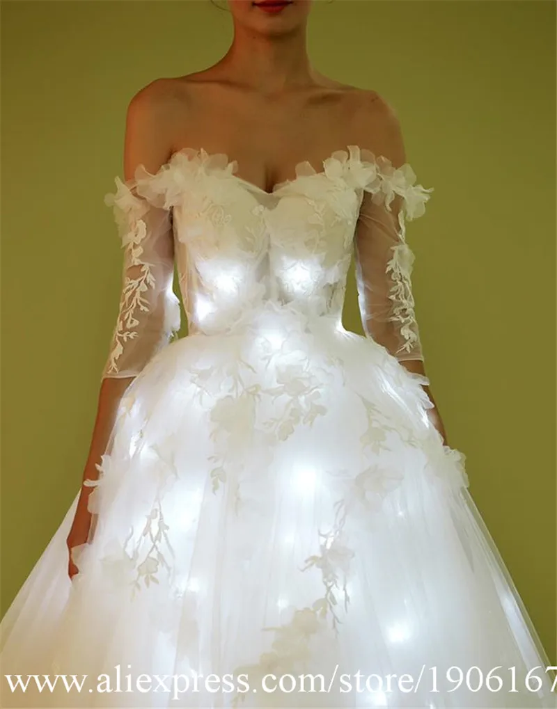 Новое поступление со светящимися вставками свадебное платье со светодиодной подсветкой Для женщин Одежда для представлений маскарадный костюм; костюм на Рождество, мигает вечерние платья