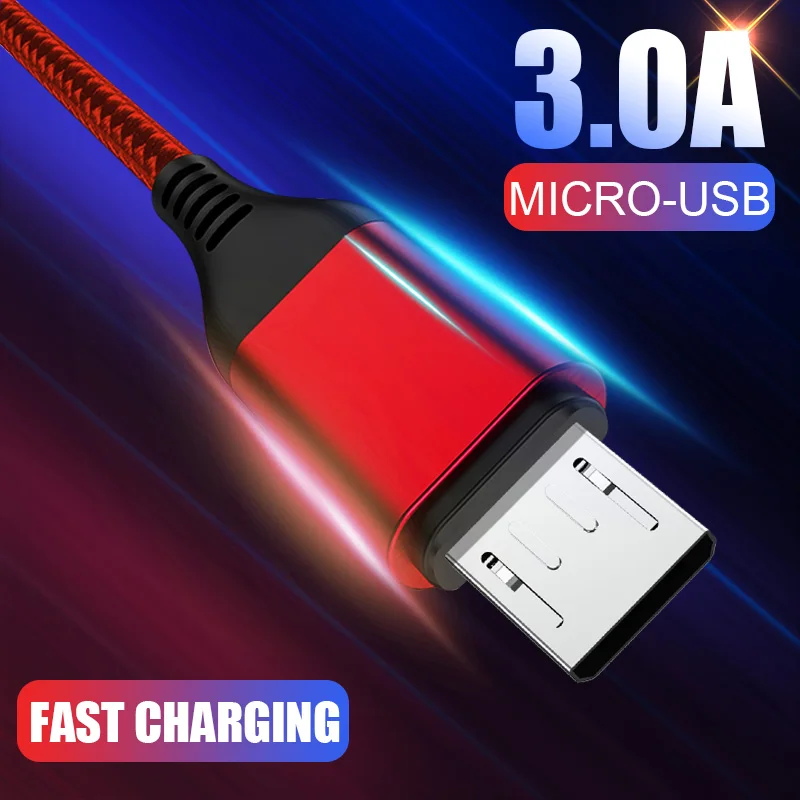 3A المصغّر usb كابل سريع شحن سلك Microusb كابل الشاحن لسامسونج A7 2018 S7 Xiaomi Redmi ملاحظة 5 شاحن هاتف محمول يعمل بنظام تشغيل أندرويد كابلات 3A المصغّر usb كابل سريع شحن سلك Microusb كابل الشاحن لسامسونج A7 2018 S7 Xiaomi Redmi ملاحظة 5 شاحن هاتف محمول يعمل بنظام تشغيل أندرويد كابلات