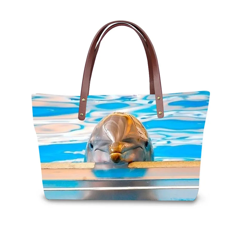 

Women Handbag Dolphin Print Ladies Hand Bags Large Capacity Shoulder Bag High Quality Female Beach Bags Bolsa Feminina