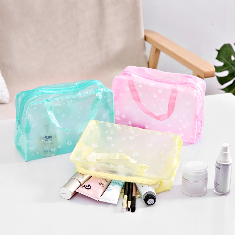 Creative folding waterproof travel Cosmetic organizer transparent pvc material bath supplies makeup storage bag cheap price | Дом и сад