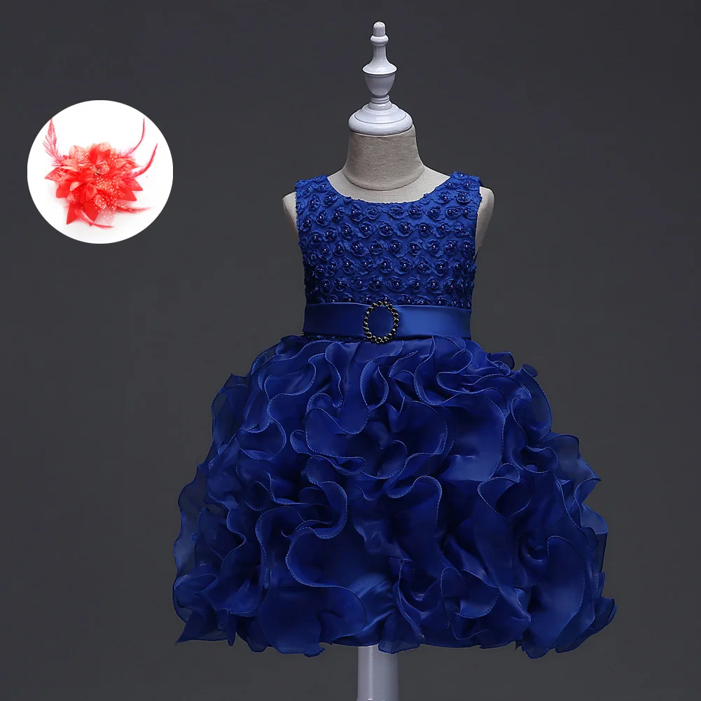 

Cute Pageant Wedding Party Crew Neck Dresses 0-18m Pink Red White Lavender Royal Blue Infant Dresses Baby Ball Gown